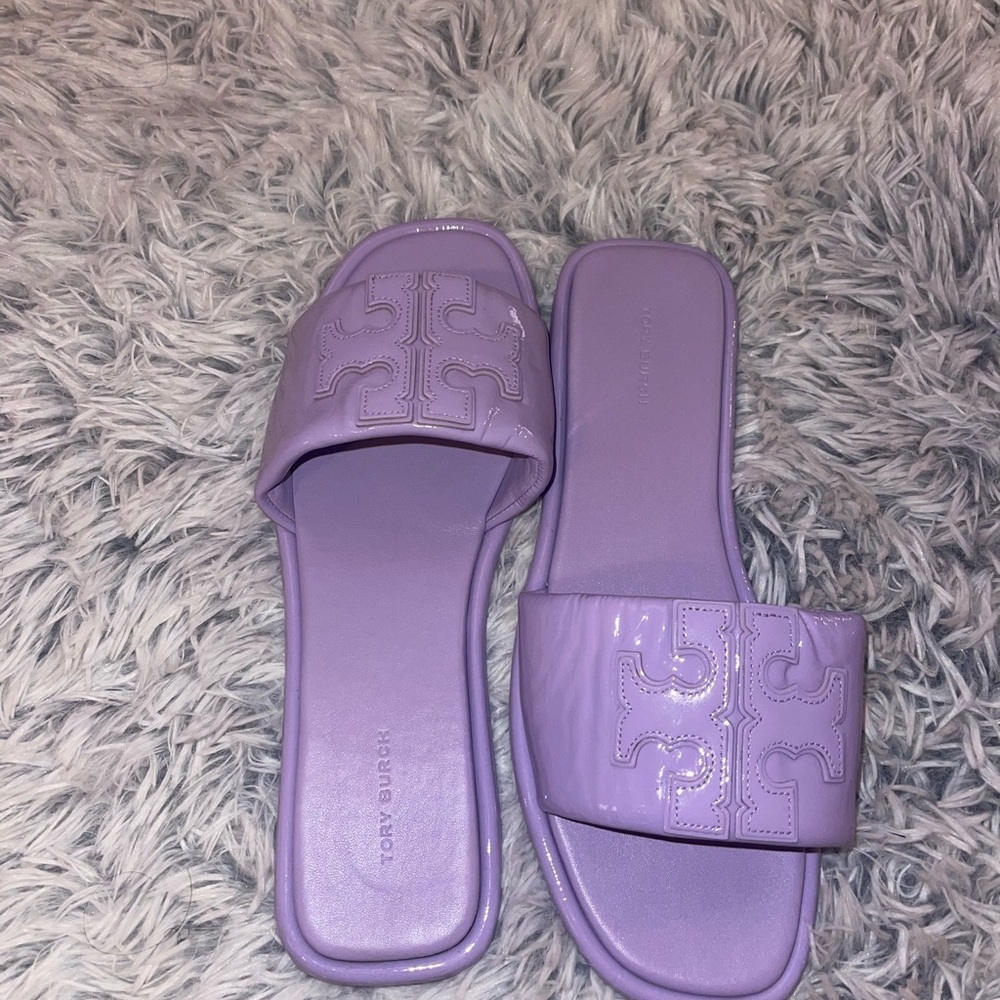 Purple Tory Burch Slides
